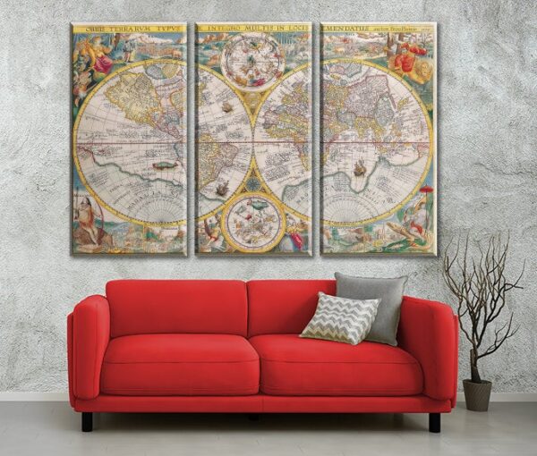 World Map on Canvas, Canvas large map, Wall art map, INTRODUCTORY PRICING,  As large as 4 x 6 FEET, Best price on Etsy