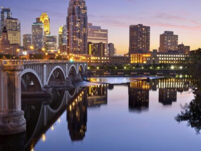 Minneapolis at night Printed on Canvas, Minneapolis Minnesota City skyline, Large Minneapolis Print, Minneapolis wall art, Canvas gifts, art