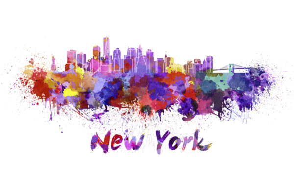 New York CIty skyline watercolor canvas, New York City Canvas Print, New York City wall art, Canvas Wall Art, Watercolor Skyline, Gift Ideas