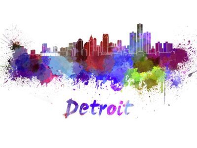 Detroit skyline watercolor canvas, Detroit Canvas Print, Detroit wall art, Canvas Wall Art, Watercolor Skyline, Gift Ideas, Detroit print