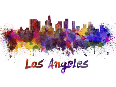 Los Angeles skyline watercolor canvas, Los Angeles Canvas Print, Los Angeles wall art, Canvas Wall Art, Watercolor Skyline, Gift Ideas