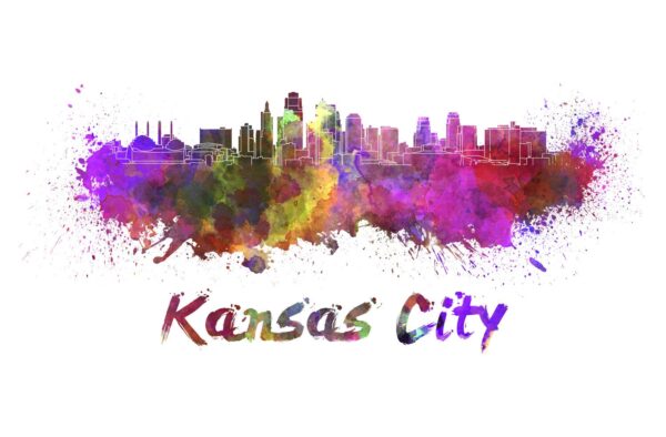 Kansas City skyline watercolor canvas, Kansas City WaterColor print, Kansas City Missouri Canvas Wall Art, Watercolor Skyline, Gift Ideas