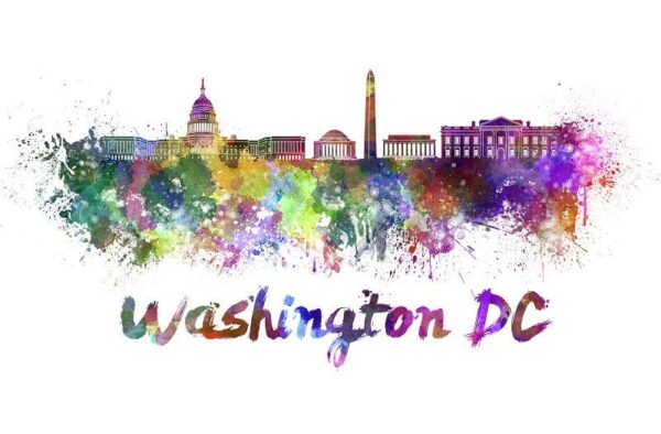 Washington DC skyline watercolor canvas, Washington DC Canvas Print, Washington DC wall art, Canvas Wall Art, Watercolor Skyline, Gift Ideas