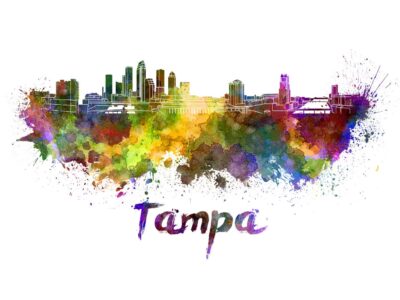 Tampa skyline watercolor canvas, Tampa Canvas Print, Tampa wall art,Tampa Canvas Wall Art, Watercolor Skyline, Gift Ideas, Tampa print