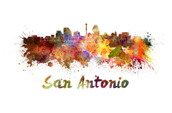 San Antonio skyline watercolor canvas, San Antonio Canvas Print, San Antonio wall art,  Canvas Wall Art, Watercolor Skyline, Gift Ideas