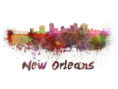 New Orleans skyline watercolor canvas, New Orleans Canvas Print, New Orleans wall art, Canvas Wall Art, Watercolor Skyline, Gift Ideas