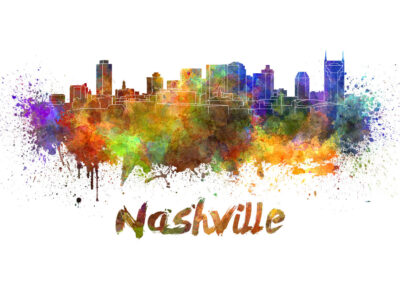 Nashville skyline watercolor canvas, Nashville Canvas Print, Nashville wall art, Nashville Canvas Art, Watercolor Skyline, Nashville print