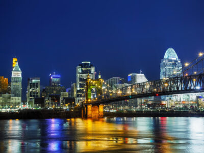 Cincinnati at night, Cincinnati Canvas, Cincinnati skyline, Cincinnati Wall canvas, 3 panel or single panel, Cincinnati wall art