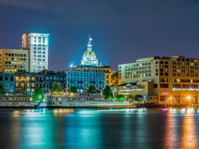 Savannah Georgia skyline canvas, Savannah Canvas,  Savannah wall canvas, River Street wall art Savannah photo wall art print, Savannah