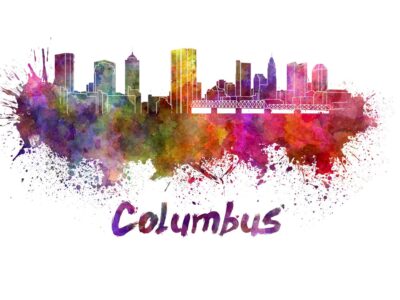 Columbus skyline watercolor canvas, Columbus Canvas Columbus wall art, Columbus Canvas Wall Art, Columbus watercolor wall art canvas