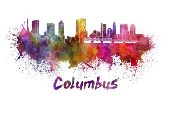 Columbus skyline watercolor canvas, Columbus Canvas Columbus wall art, Columbus Canvas Wall Art, Columbus watercolor wall art canvas