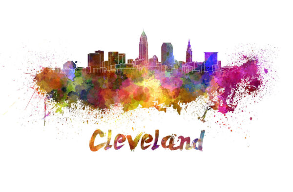 Cleveland skyline watercolor canvas,  Cleveland Canvas, Cleveland wall art, Cleveland Canvas Wall Art, Cleveland wall art canvas, Cleveland