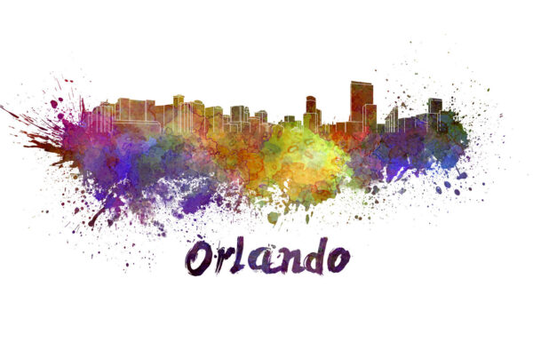 Orlando skyline watercolor canvas,  Orlando Canvas, Orlando wall art, Orlando Canvas Wall Art, Orlando wall art canvas,Orlando Florida