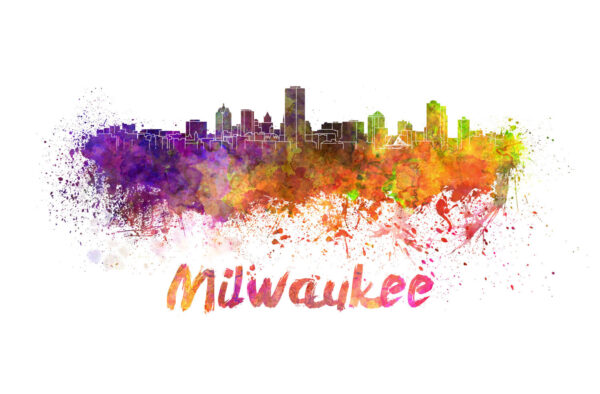 Milwaukee skyline watercolor canvas,  Milwaukee Canvas, Milwaukee wall art, Milwaukee Canvas Wall Art, Milwaukee wall art canvas, Milwaukee