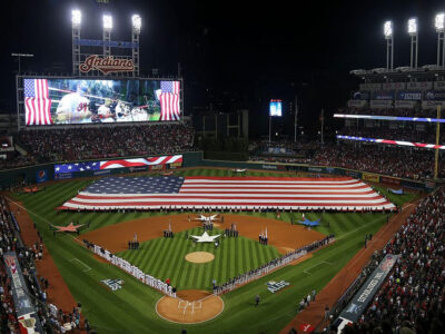 Progressive Field Printed on Canvas, Cleveland Baseball skyline, Large Cleveland Indians Print, Cleveland wall art, Canvas gifts, art