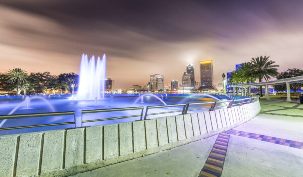Jacksonville Florida Skyline at night, Jacksonville Canvas, Jacksonville skyline, Jacksonville Wall canvas, 3 panel or single panel,