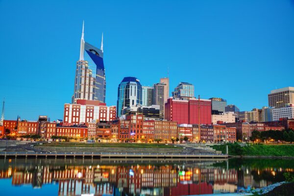 Nashville at dusk, Nashville Canvas, Nashville skyline, Nashville Wall canvas, 3 panel or single panel Nashville art, photo, wall art