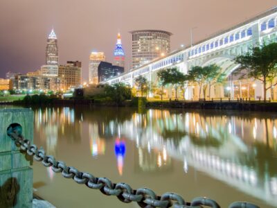 Cleveland at night, Cleveland Canvas, Cleveland skyline, Cleveland Wall canvas, 3 panel or single panel Cleveland wall art, Cleveland canvas