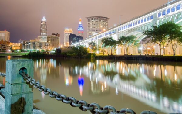 Cleveland at night, Cleveland Canvas, Cleveland skyline, Cleveland Wall canvas, 3 panel or single panel Cleveland wall art, Cleveland canvas
