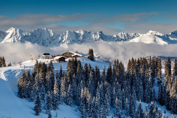 Snow Covered Mountains Canvas in Europe, Landscape Mountains skyline, Large Mountains Print, Europe wall art, Canvas gifts, art