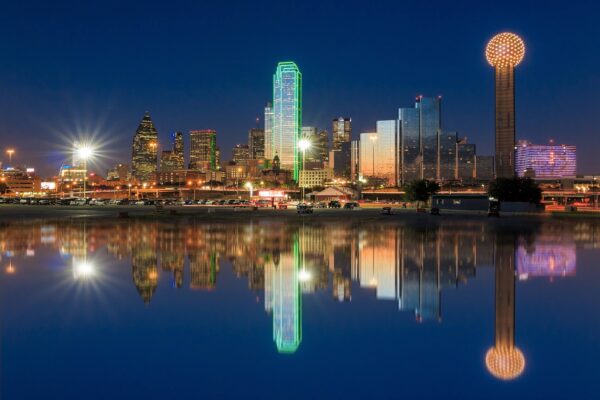 Dallas canvas at night Printed on Canvas, Dallas skyline, Texas, City skyline, Large Dallas Print, Dallas Texas wall art, Canvas gifts, art