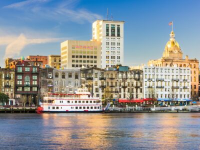 Savannah Georgia skyline canvas, Savannah Canvas,  Savannah wall canvas, 3 panel or single panel Savannah photo wall art print, Savannah