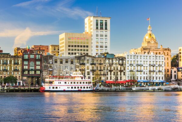 Savannah Georgia skyline canvas, Savannah Canvas,  Savannah wall canvas, 3 panel or single panel Savannah photo wall art print, Savannah