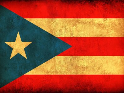 Vintage Puerto Rico Flag on Canvas, Wall Art, Pierto Rico Photo flag on canvas, Single or Multiple Panels