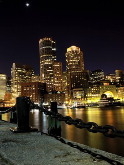 Boston Skyline Harbor, Boston Canvas, Wall canvas, 3 panels canvas,  Boston Color Canvas Art Print, Boston print, Boston photo, wall art
