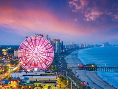 Myrtle Beach canvas, Myrtle beach wheel Canvas, Skyline Myrtle Beach canvas, Old South wall art, South Carolina Gift, Southern Beach canvas
