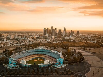 Dodger Stadium Canvas, LA Skyline  Printed on Canvas, Los Angeles skyline, Large LA Dodgers Print, Baseball wall art, Canvas gifts, art