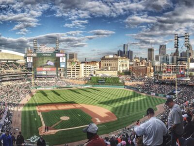 Comerica Park Detroit on Canvas, Wall canvas, 3 panels canvas, Detroit Tigers baseball, Detroit Tigers baseball art, Detroit home decor