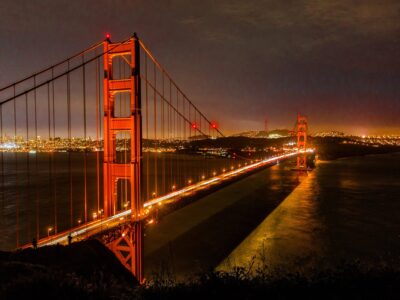 Golden Gate Bridge Printed on Canvas, Golden Gate Bridge night, Golden Gate Bridge, Print Golden Gate Bridge, wall art, Canvas gifts, art