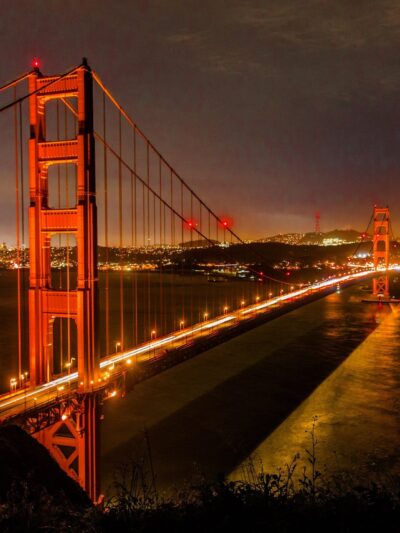 Golden Gate Bridge Printed on Canvas, Golden Gate Bridge night, Golden Gate Bridge, Print Golden Gate Bridge, wall art, Canvas gifts, art