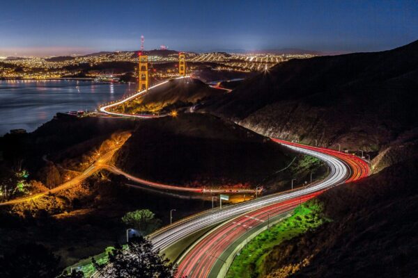San Francisco skyline canvas at night, Golden Gate  Canvas, San Francisco wall canvas, 3 panel or single panel San Francisco  wall art