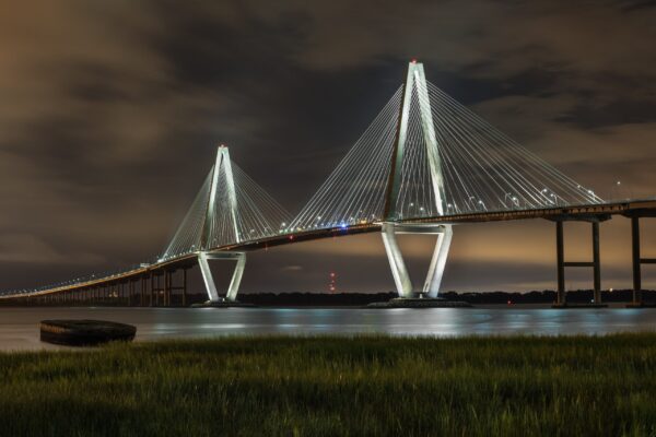 Arthur Ravenel Bridge Charleston SC skyline canvas, Charleston Canvas,  Charleston wall canvas, Charleston south decor, Mount Pleasant SC
