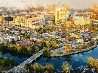 Wilmington Delaware watercolor canvas, Wilmington watercolor Canvas,  Wilmington Canvas Wall Art, Wilmington wall art canvas, Wilmington