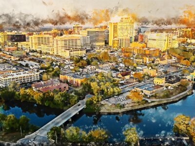 Wilmington Delaware watercolor canvas, Wilmington watercolor Canvas,  Wilmington Canvas Wall Art, Wilmington wall art canvas, Wilmington