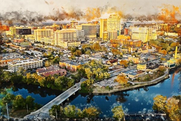 Wilmington Delaware watercolor canvas, Wilmington watercolor Canvas,  Wilmington Canvas Wall Art, Wilmington wall art canvas, Wilmington