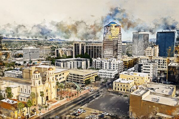 Tucson watercolor canvas, Tucson watercolor Canvas  Canvas Tuscon Art, Tucson watercolor wall art canvas, Tucson wall art,