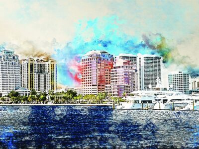 West Palm Beach watercolor canvas, West Palm Beach watercolor Canvas,  West Palm Beach  ll Art, West Palm Beach wall art canvas,