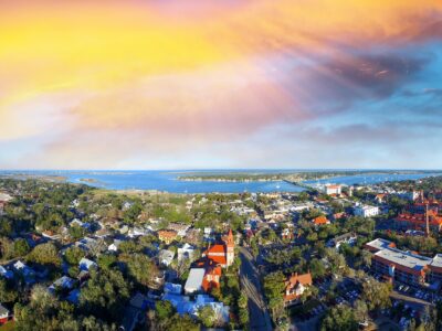 St Augustine Florida Skyline, St Augustine Canvas St Augustine skyline,St Augustine  Wall canvas,