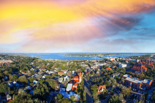 St Augustine Florida Skyline, St Augustine Canvas St Augustine skyline,St Augustine  Wall canvas,