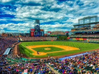 Coors Field Printed on Canvas, Denver skyline, Large Colorado Rockies Print, Rockies wall art, Canvas gifts, art, Baseball Colorado Rockies