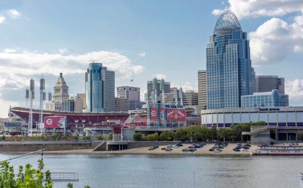 Great American Ballpark  Printed on Canvas, Cincinnati skyline, Large Cincinnati Reds Print, Cincinnati wall art, Canvas gifts, art
