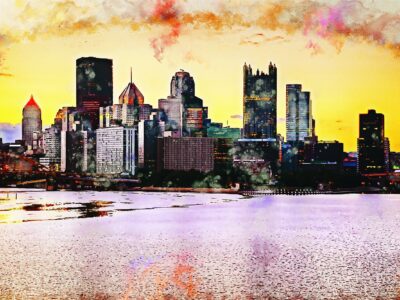 Pittsburgh skyline watercolor canvas,  Pittsburgh Canvas,  Pittsburgh Canvas Wall Art, Pittsburgh watercolorwall art canvas, Pennsylvania