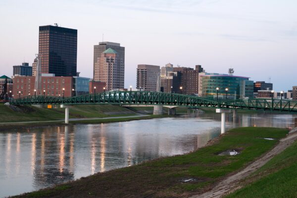 Dayton Ohio skyline canvas,Dayton Canvas, Dayton Canvas Wall Art,  Dayton wall art canvas,  Dayton wall art,  Day printed on canvaston Ohio