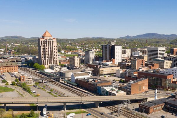 Roanoke Virginia skyline canvas, Roanoke Canvas Wall Art, Roanoke Virginia wall art canvas, Roanoke framed canvas art