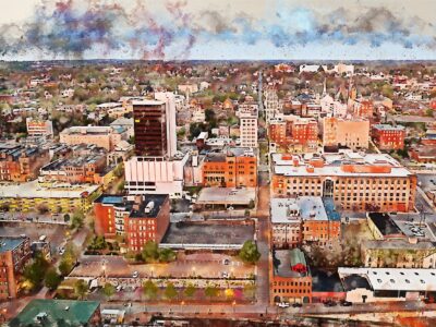 Lynchburg Virginia watercolor canvas,  Lynchburg watercolor Canvas Wall Art, Lynchburg wall art canvas, Lynchburg Virginia art