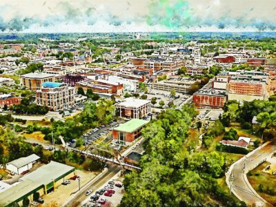 Clarksville TN skyline watercolor, Clarksville watercolor,  Clarksville TN Canvas Wall Art,  Clarksville wall art canvas,  Clarksville